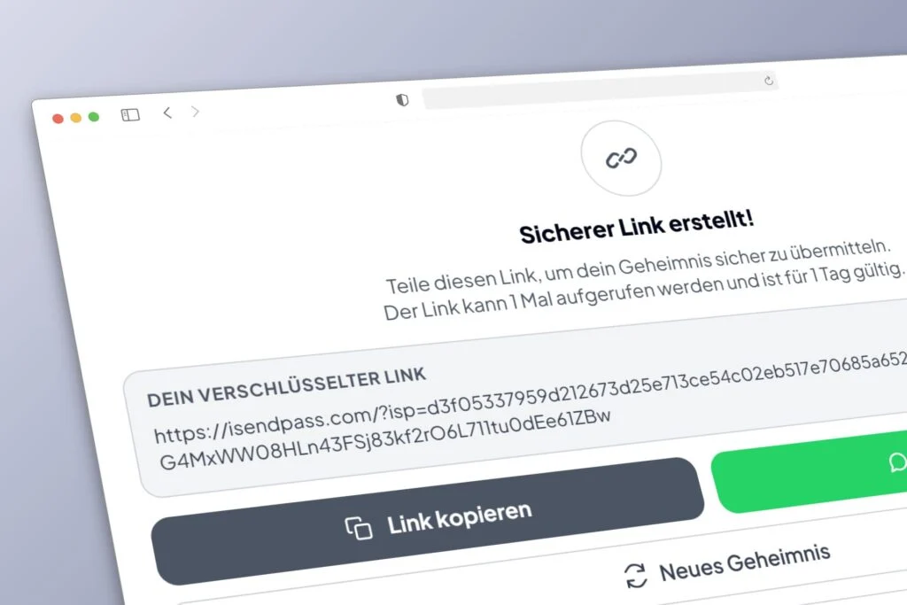 passwort sicher versenden link erstellen isendpass